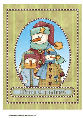 A4 Snowman Card Front