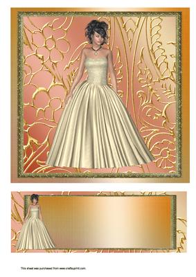 Golden Lady Card Front + Text Plate
