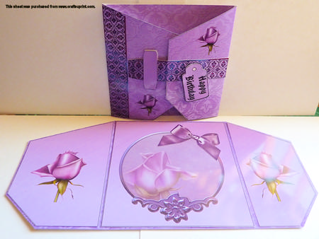 Lilac Roses Buckle Style Card Kit