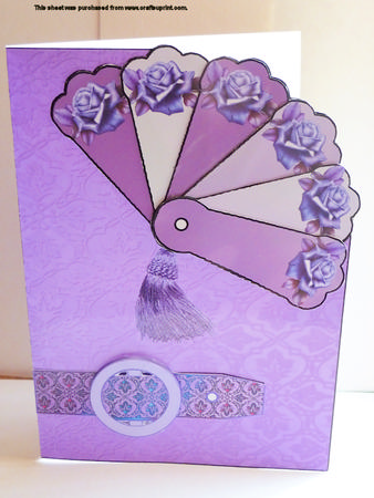 Purple Rose Fan Buckle Style Card Kit