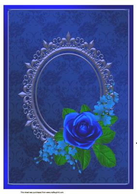 A4 Blue Rose Card Front