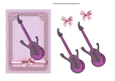Pink Guitar Card Front