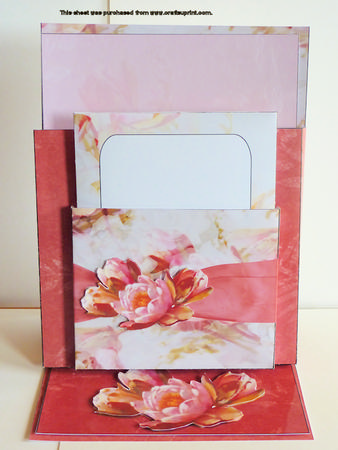 Pink Floral Desktop Stationery Holder Easel Kit