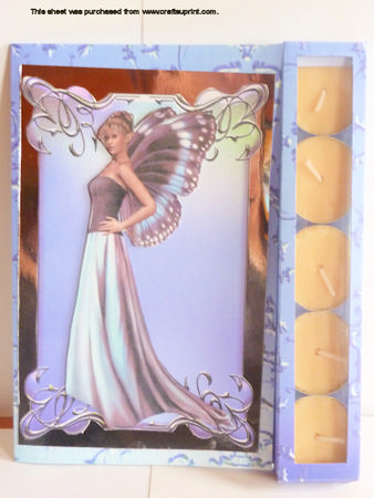 Butterfly Lady Tea Light Candle Card Kit