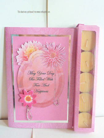 Dahlias Tea Light Candle Card Kit