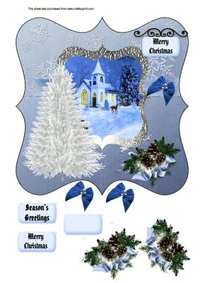 Scalloped Blue Christmas