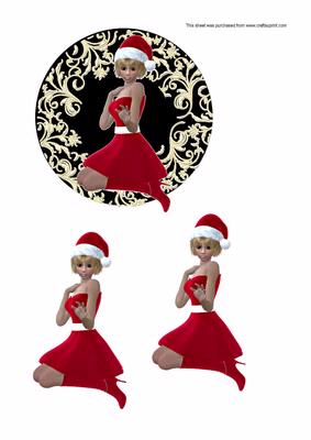 Round Santa Girl