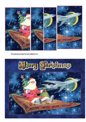 Santa on a Flying Carpet Side Stacker