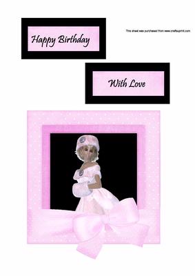 Elegant Pink Lady Birthday Card