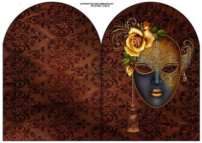 Autumn Masqerade Arch Card