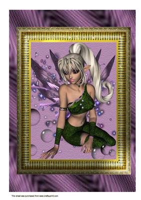 A4 Purple Framed Fairy