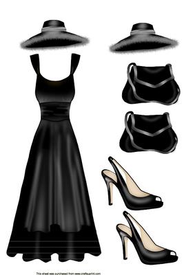 A4 Black and White Outfit Embellishement Sheet