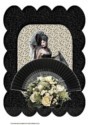A4 Black Fan Elegance