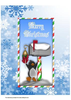 A4 Merry Christmas Penquin