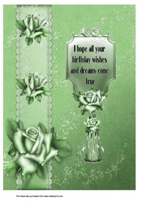 A4 Green Birthday Wishes