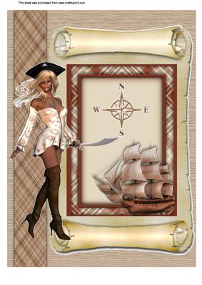 A4 Pirate and Ship