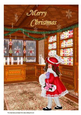 A4 Victorian Girl at Christmas