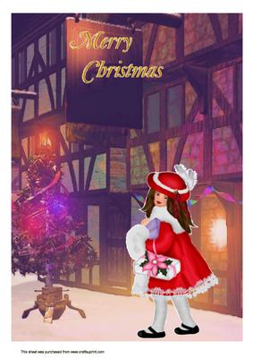 A4 Victorian Girl at Christmas 2
