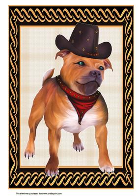 A4 Framed Staffie