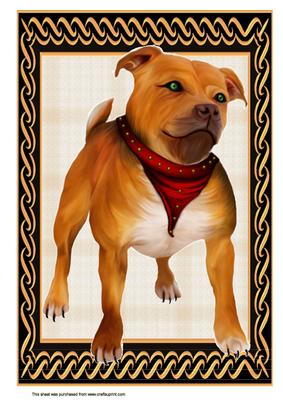 A4 Framed Staffie
