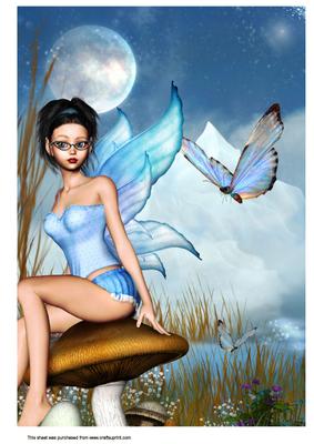 A4 Blue Butterfly Fairy