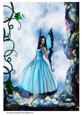 A4 Blue Romantic Butterfly Fiary