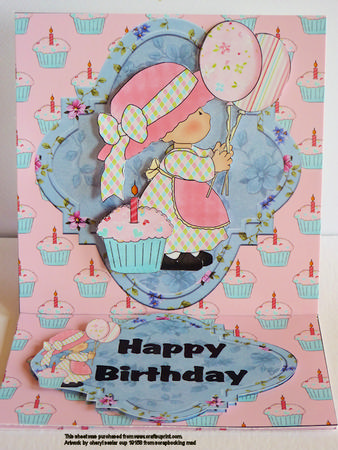Cup Cake Girl Easel Card Kit