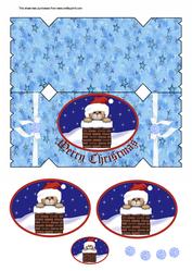 Merry Christmas Cracker Shaped Card