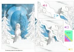 Midnight Snowman Wavy Pyrimage