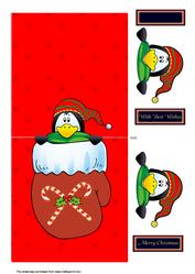 Penquin Mitten Ov Er the Edge