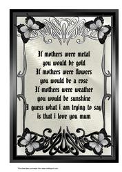 A4 Elegant Mothers Day Verse