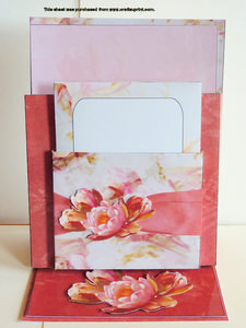 Pink Floral Desktop Stationery Holder Easel Kit