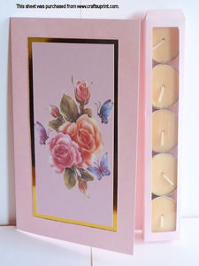 Floral Tea Light Candle Holder Card Kit