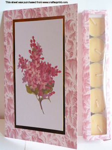 Pink Lilacs Tea Light Candle Card Kit