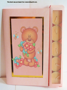 Flower Bear Tea Light Candle Card Kit