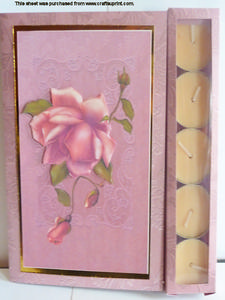 Blush Rose Tea Light Candle Card Kit