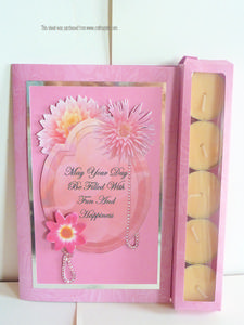 Dahlias Tea Light Candle Card Kit