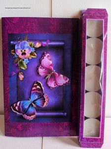 Pansy Tea Light Candle Card Kit