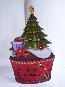 Christmas Tree Cupcake Shaped Card Kit