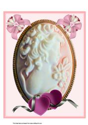 A4 Framed Cameo Lady