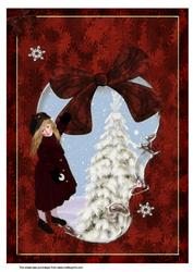 A4 Vintage Girl at Christmas