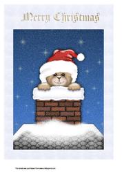 A4 Christmas Bear in Chimney