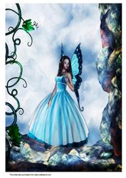 A4 Blue Romantic Butterfly Fiary