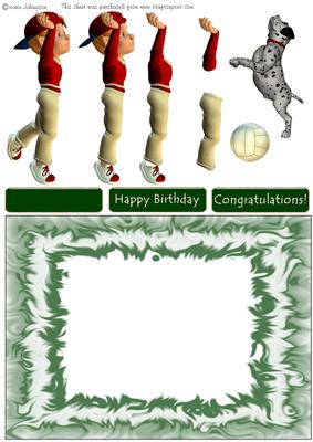 Boy and Football - Year Card Part 2