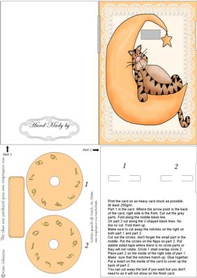 Cat in the Moon -year Card Part 1