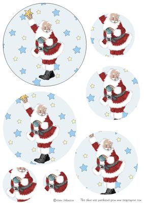 Santa with the Star and Moon Circle Pyramid