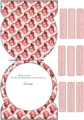 Pink Rose Blank Golbe Card