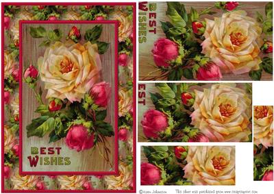 Best Wishes - Pink and Yellow Roses