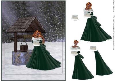Wishing Well & Christmas Lady