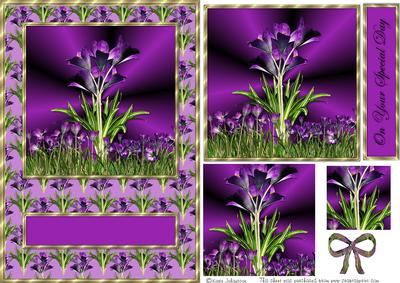 Purple Crocus Pyramid Card Front